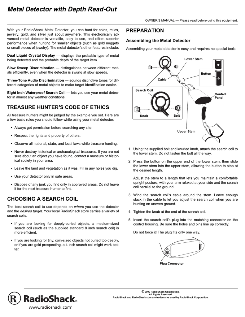 Micronta 3001 Metal Detector Manual